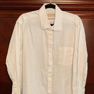 MICHAEL KORS COTTON SIZE 17-17 1/2  34/35 XL WHITE DRESS SHIRT